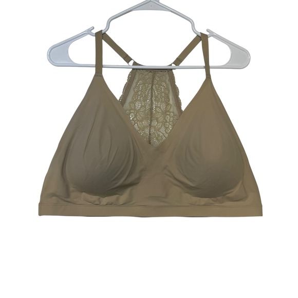 Maurices Other - Maurices Womens 3X Tan Lace Racerback Seamless Bralette Molded Cups 180295